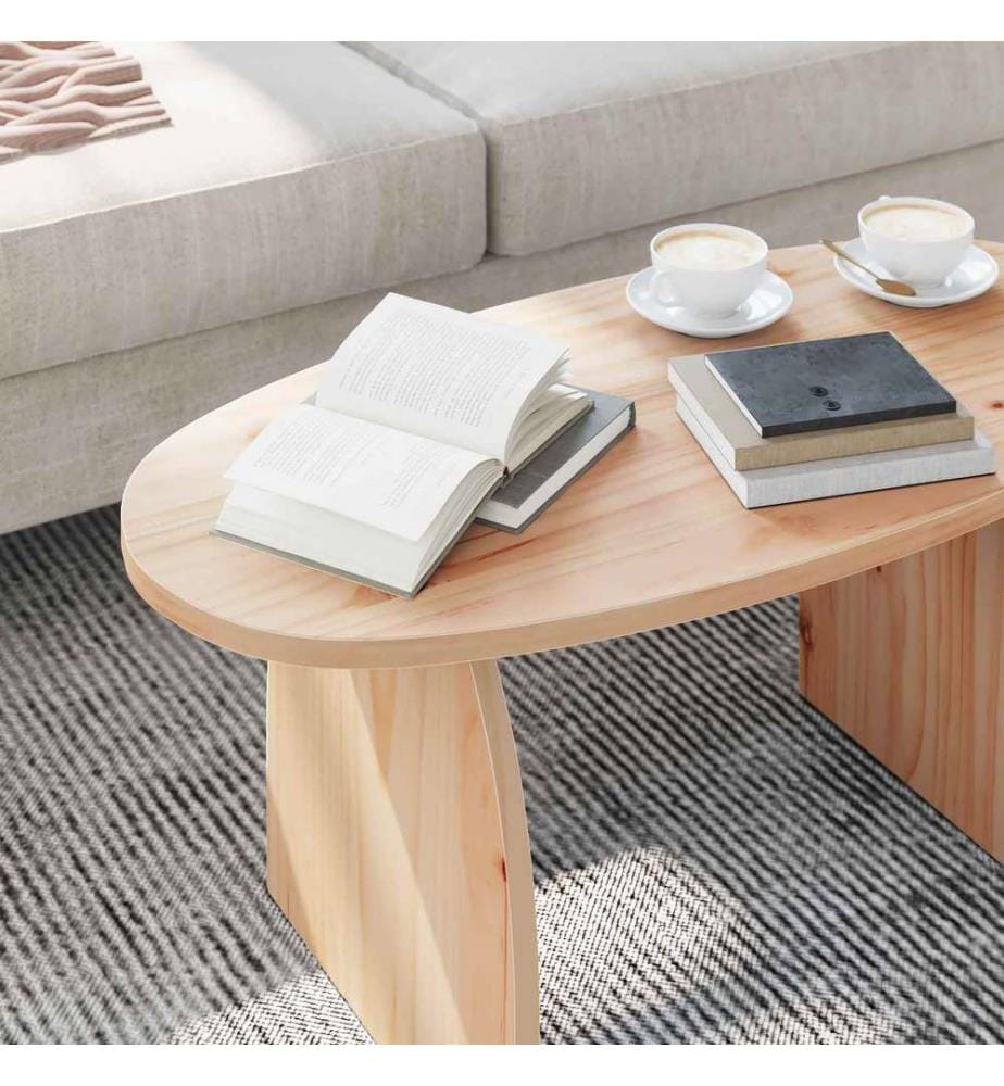 Couchtisch Braun 80 x 40 x 35 cm Massives Kiefernholz