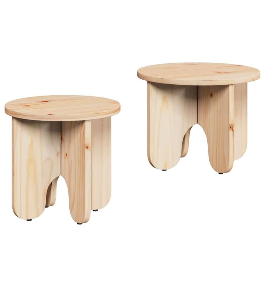 Couchtisch 2 pcs Natur Massivholz Kiefer