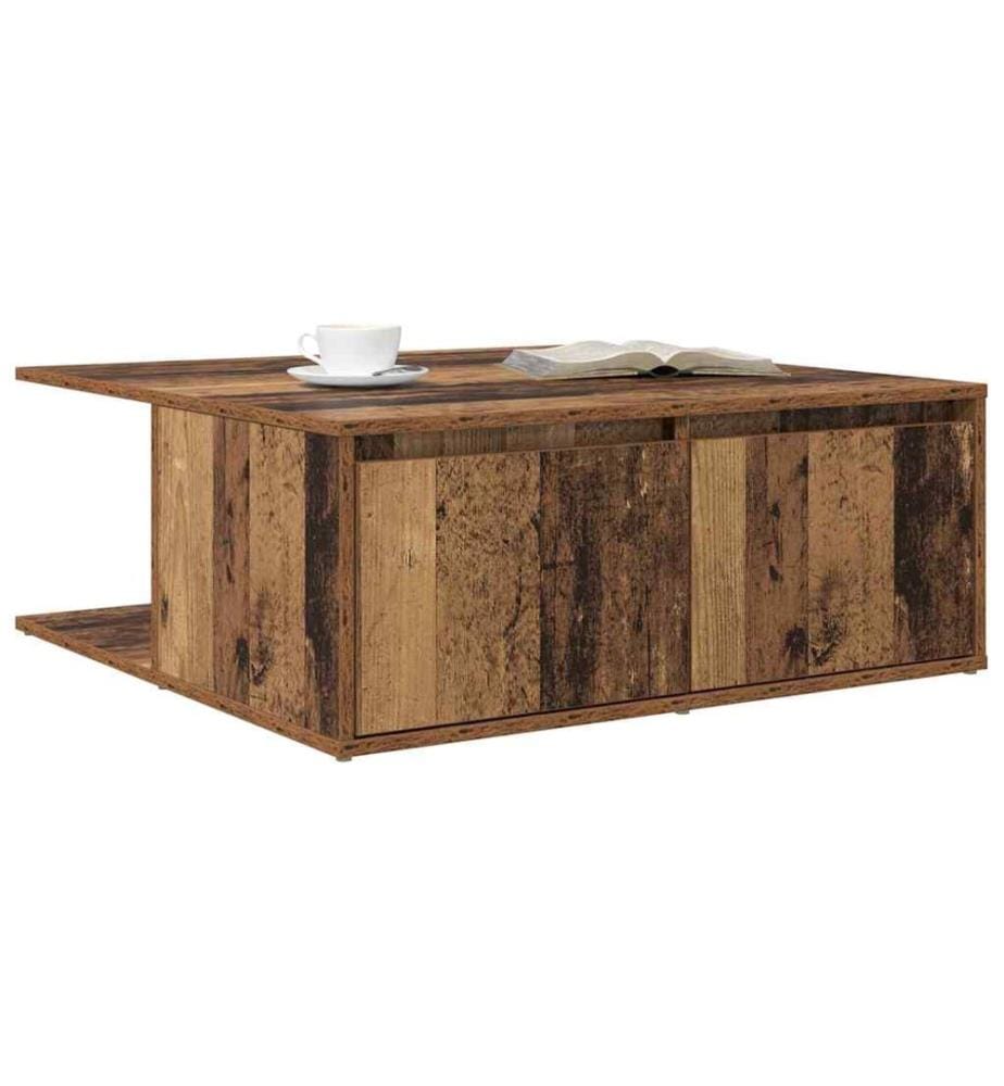 Couchtisch mit Schubladen Altholz 80 x 80 x 31 cm Holzwerkstoff