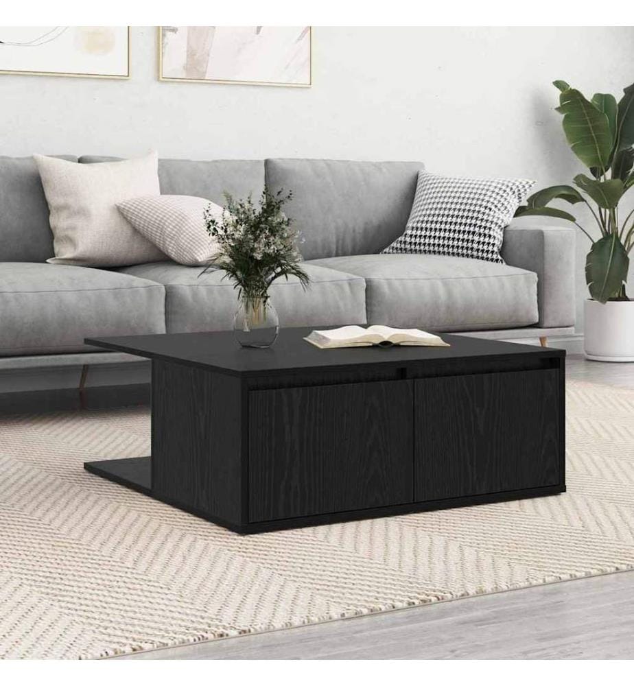 Couchtisch Schwarz Eichen-Optik 80 x 80 x 31 cm Holzwerkstoff
