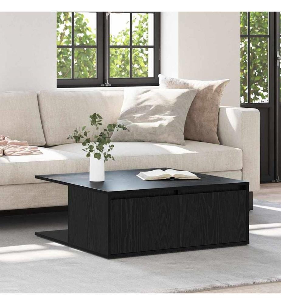 Couchtisch Schwarz Eichen-Optik 80 x 80 x 31 cm Holzwerkstoff