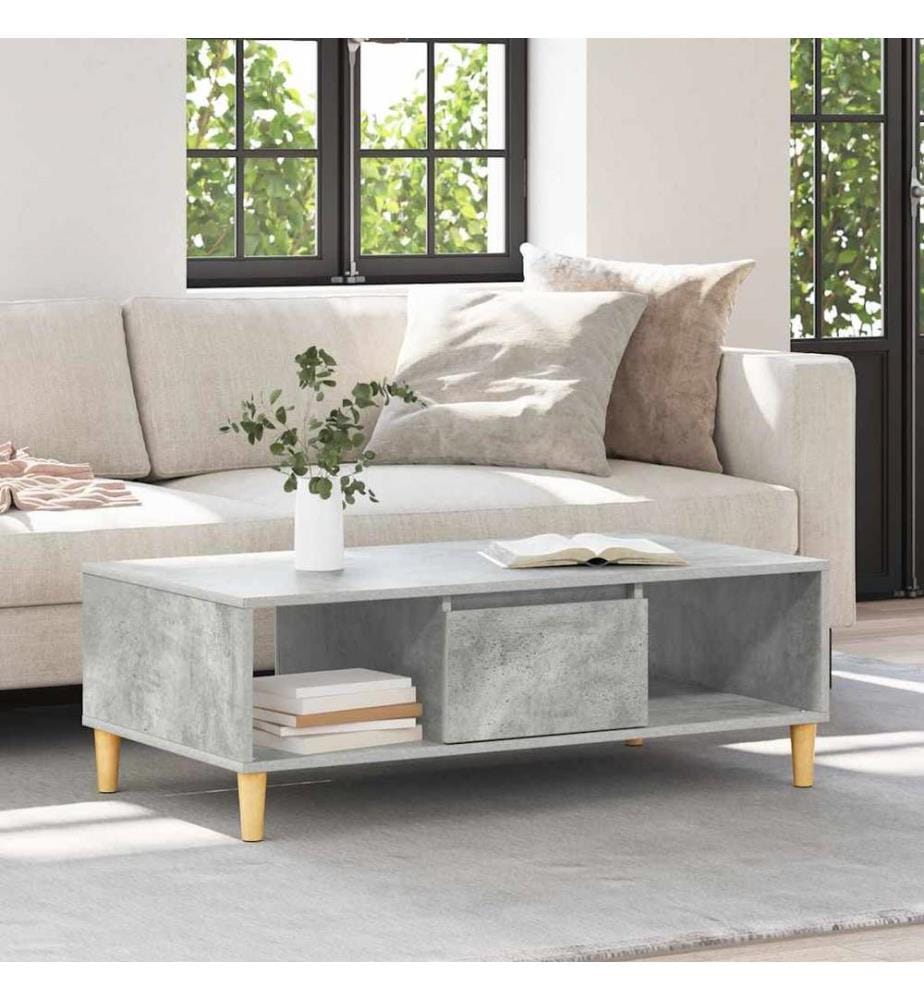 Couchtisch Beton Grau 102 x 55 x 35 cm Holzwerkstoff