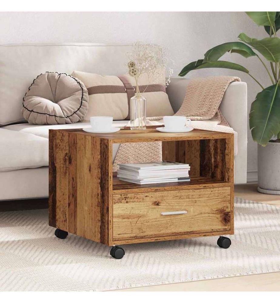 Couchtisch mit Schubladen Altholz 55 x 55 x 45 cm Holzwerkstoff