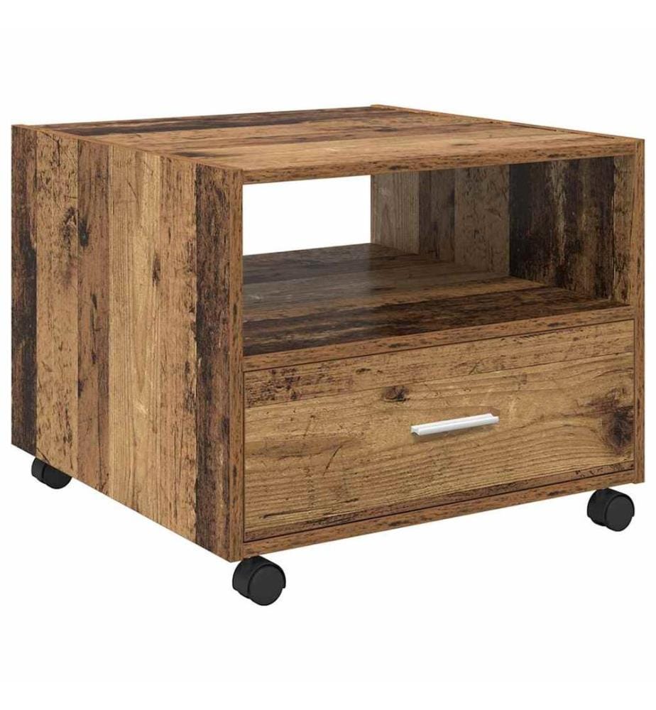 Couchtisch mit Schubladen Altholz 55 x 55 x 45 cm Holzwerkstoff