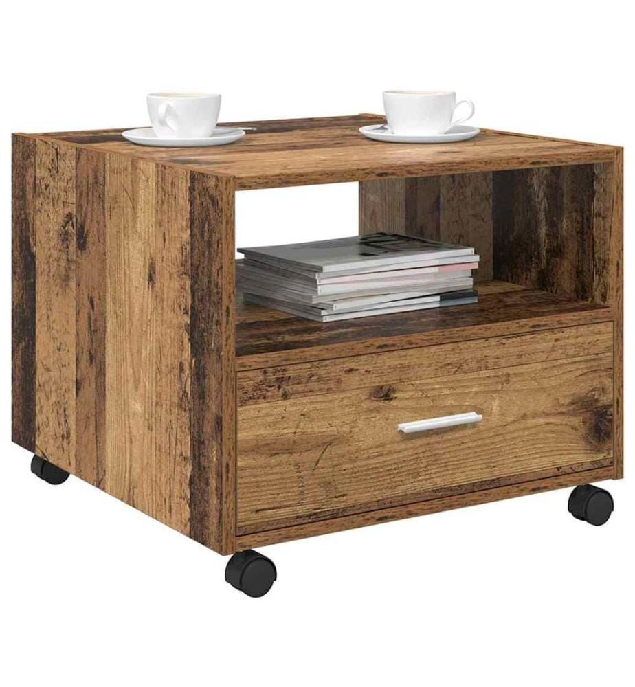Couchtisch mit Schubladen Altholz 55 x 55 x 45 cm Holzwerkstoff