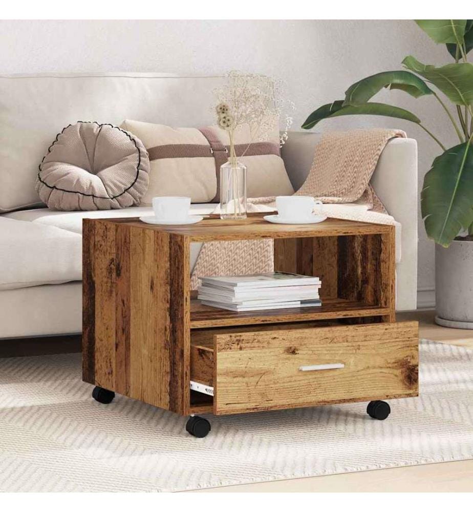 Couchtisch mit Schubladen Altholz 55 x 55 x 45 cm Holzwerkstoff