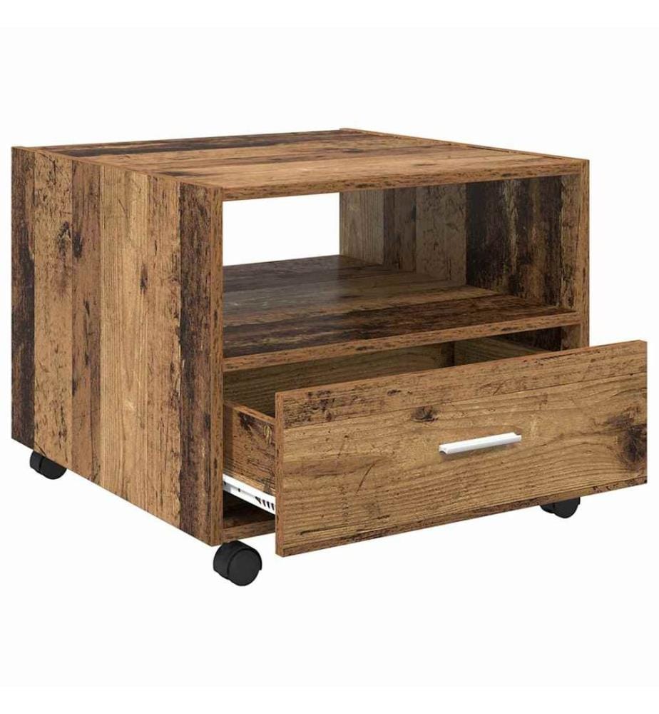 Couchtisch mit Schubladen Altholz 55 x 55 x 45 cm Holzwerkstoff