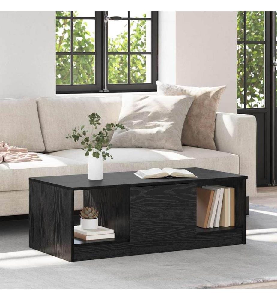 Couchtisch Schwarz Eichen-Optik 102 x 50 x 36cm Holzwerkstoff