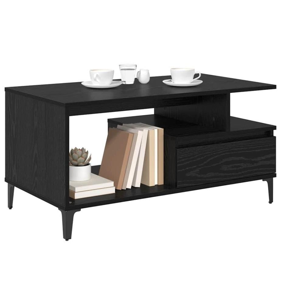Couchtisch Schwarz Eichen-Optik 90 x 49 x 45 cm Holzwerkstoff