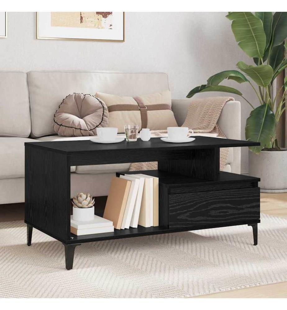 Couchtisch Schwarz Eichen-Optik 90 x 49 x 45 cm Holzwerkstoff