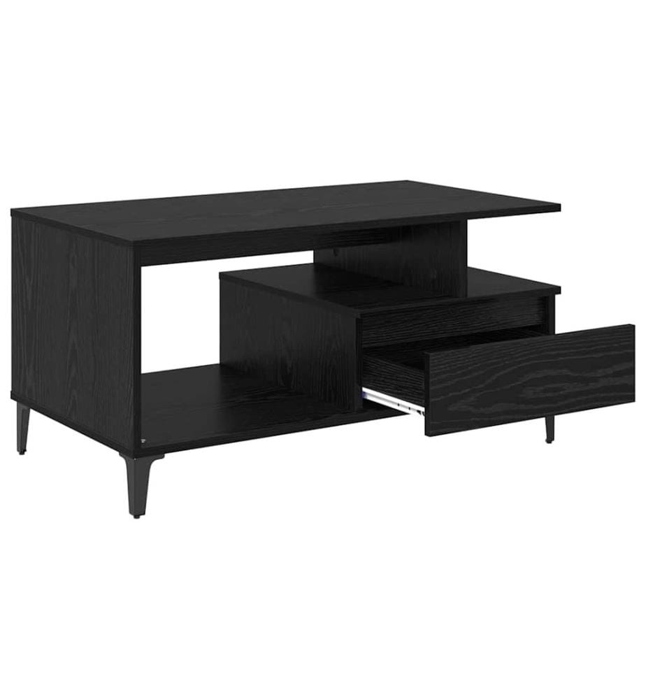 Couchtisch Schwarz Eichen-Optik 90 x 49 x 45 cm Holzwerkstoff