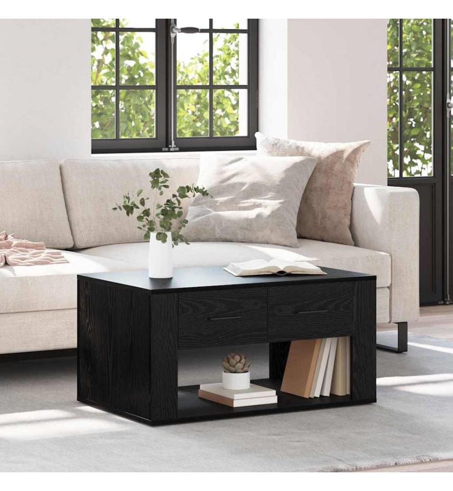 Couchtisch Schwarz Eichen-Optik 80 x 50 x 40 cm Holzwerkstoff