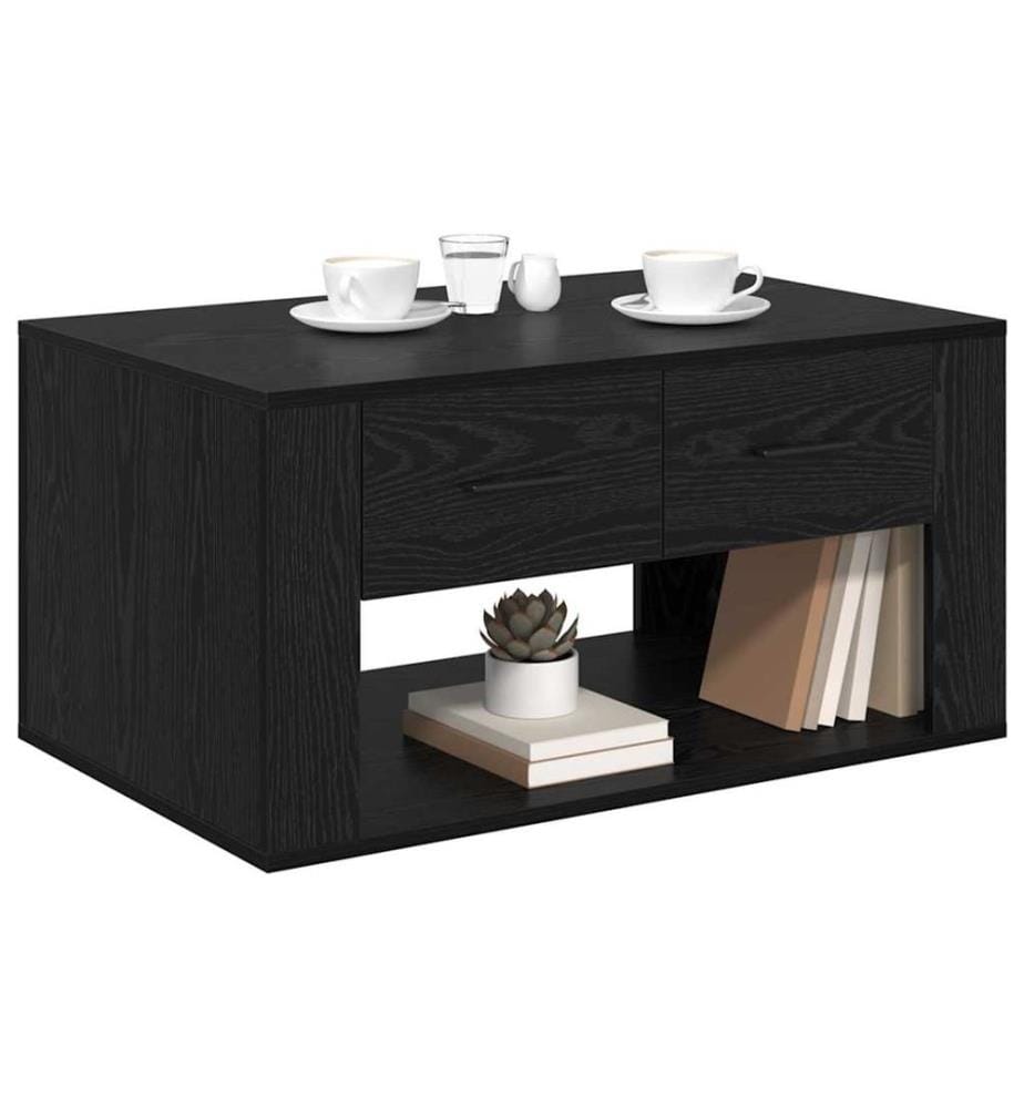 Couchtisch Schwarz Eichen-Optik 80 x 50 x 40 cm Holzwerkstoff