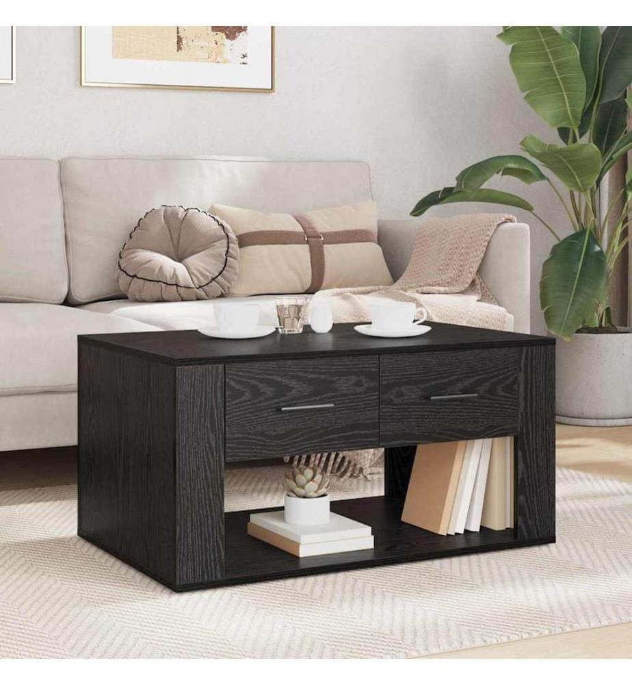 Couchtisch Schwarz Eichen-Optik 80 x 50 x 40 cm Holzwerkstoff