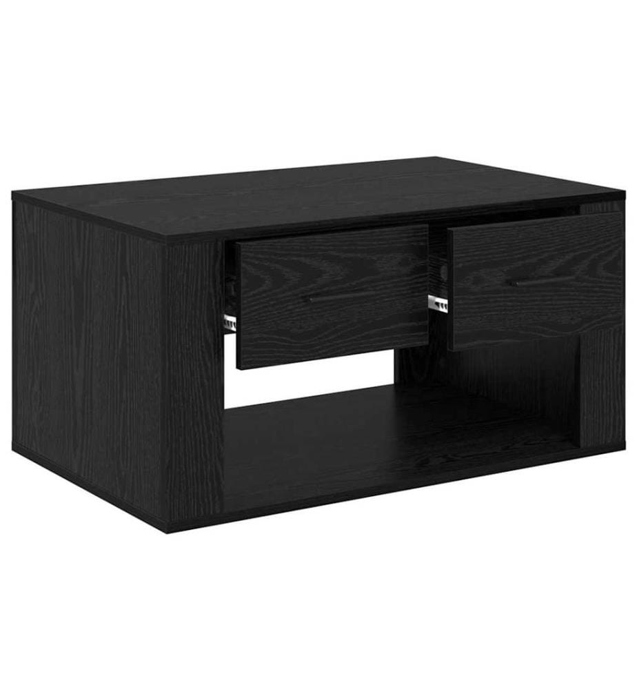 Couchtisch Schwarz Eichen-Optik 80 x 50 x 40 cm Holzwerkstoff