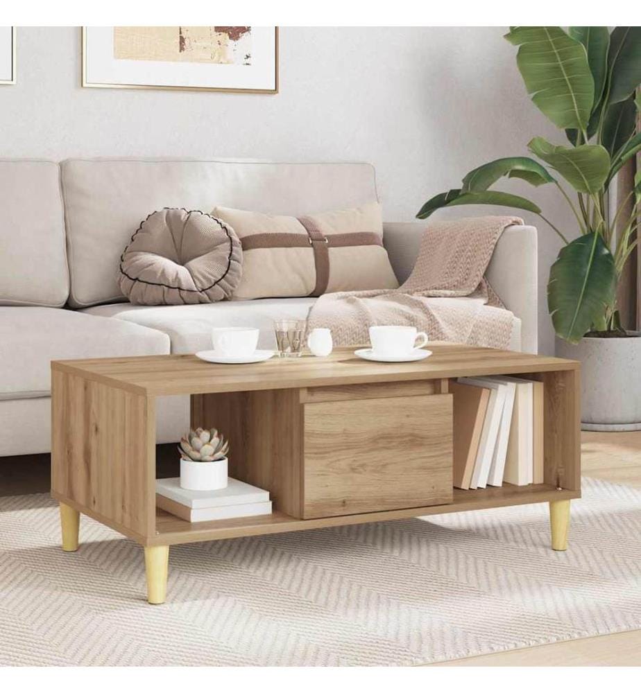 Couchtisch Artisan-Eiche 90 x 50 x 26,5 cm Holzwerkstoff
