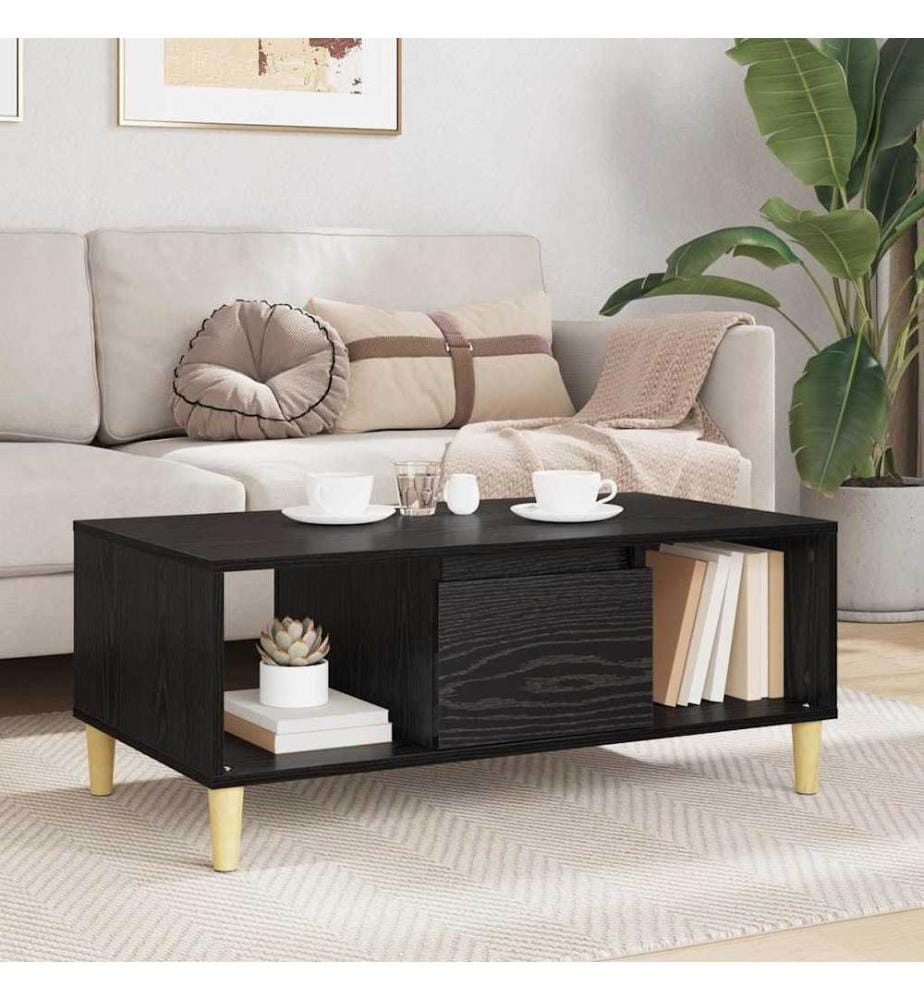 Table basse Chêne noir 90 x 50 x 26,5 cm Bois d'ingénierie