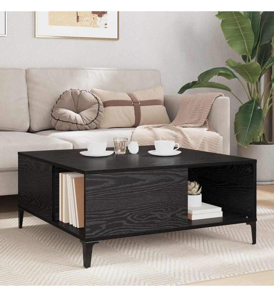 Couchtisch Schwarz Eichen-Optik 80 x 80 x 36,5 cm Holzwerkstoff