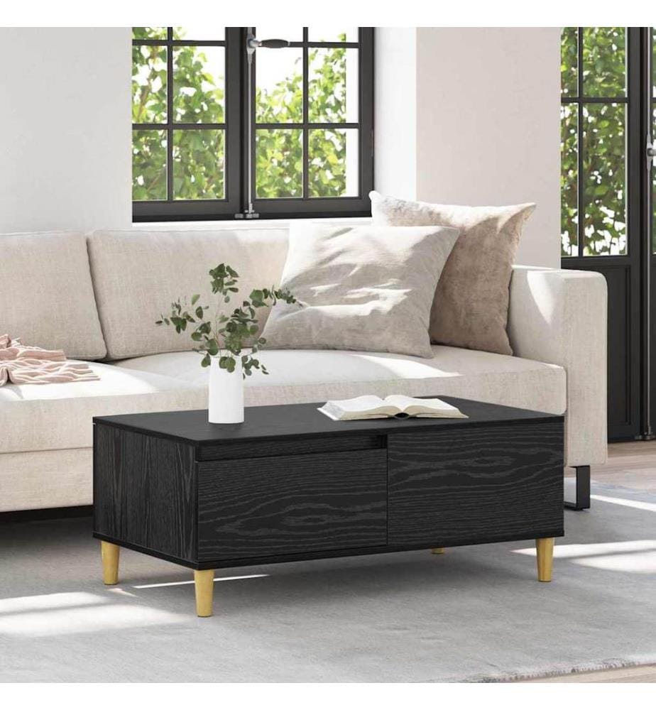 Couchtisch Schwarz Eichen-Optik 90 x 50 x 35 cm Holzwerkstoff