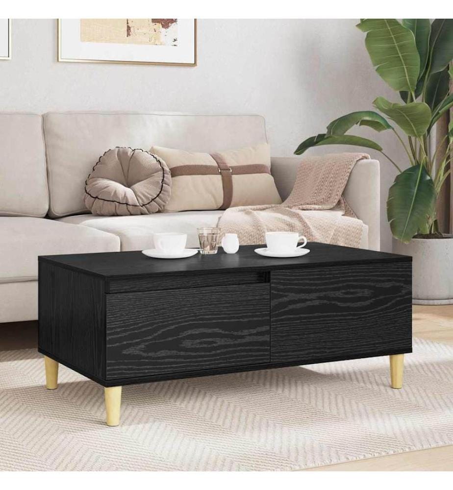 Couchtisch Schwarz Eichen-Optik 90 x 50 x 35 cm Holzwerkstoff