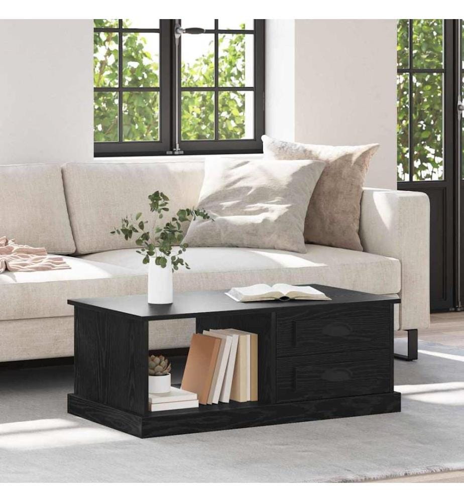 Couchtisch Schwarz Eichen-Optik 90 x 50 x 35 cm Holzwerkstoff