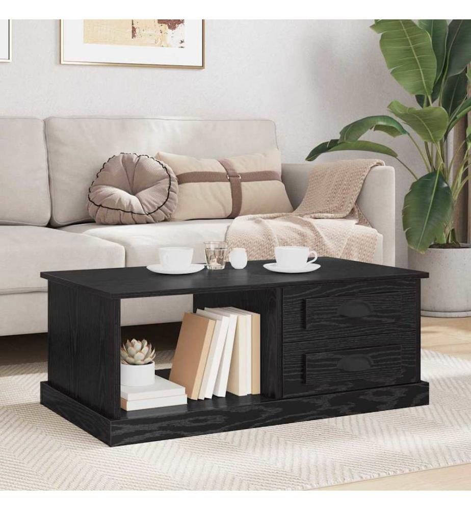 Couchtisch Schwarz Eichen-Optik 90 x 50 x 35 cm Holzwerkstoff