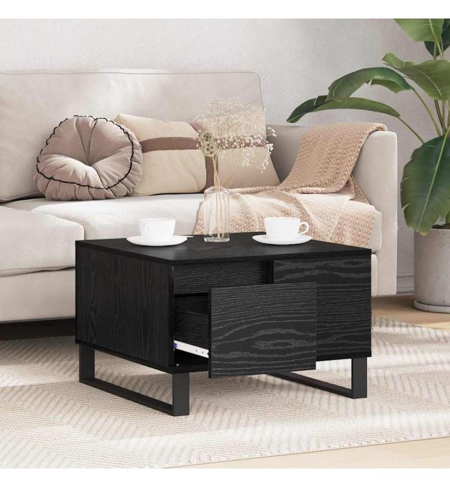 Couchtisch Schwarz Eichen-Optik 55 x 55 x 36,5 cm Holzwerkstoff