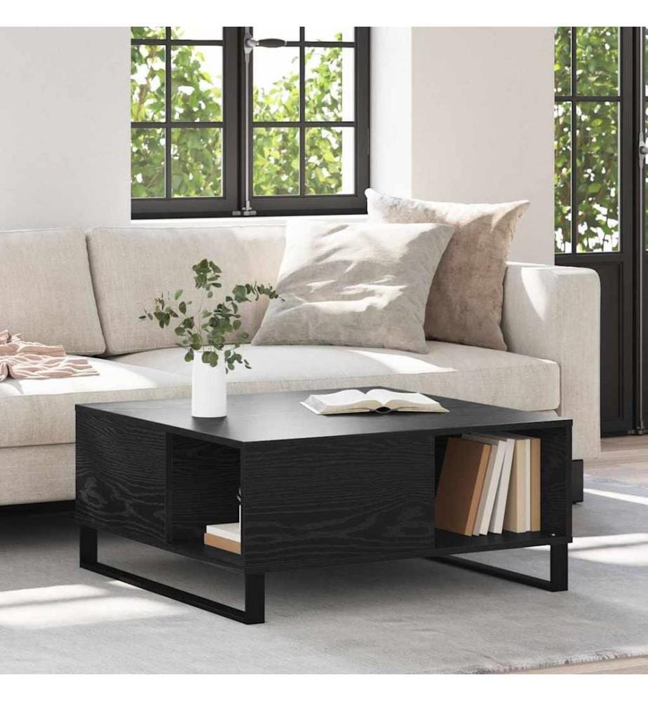 Couchtisch Schwarz Eichen-Optik 80 x 80 x 36,5 cm Holzwerkstoff
