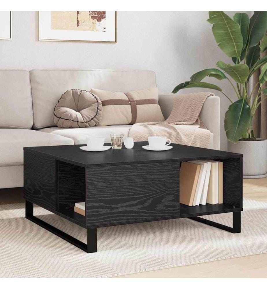 Couchtisch Schwarz Eichen-Optik 80 x 80 x 36,5 cm Holzwerkstoff