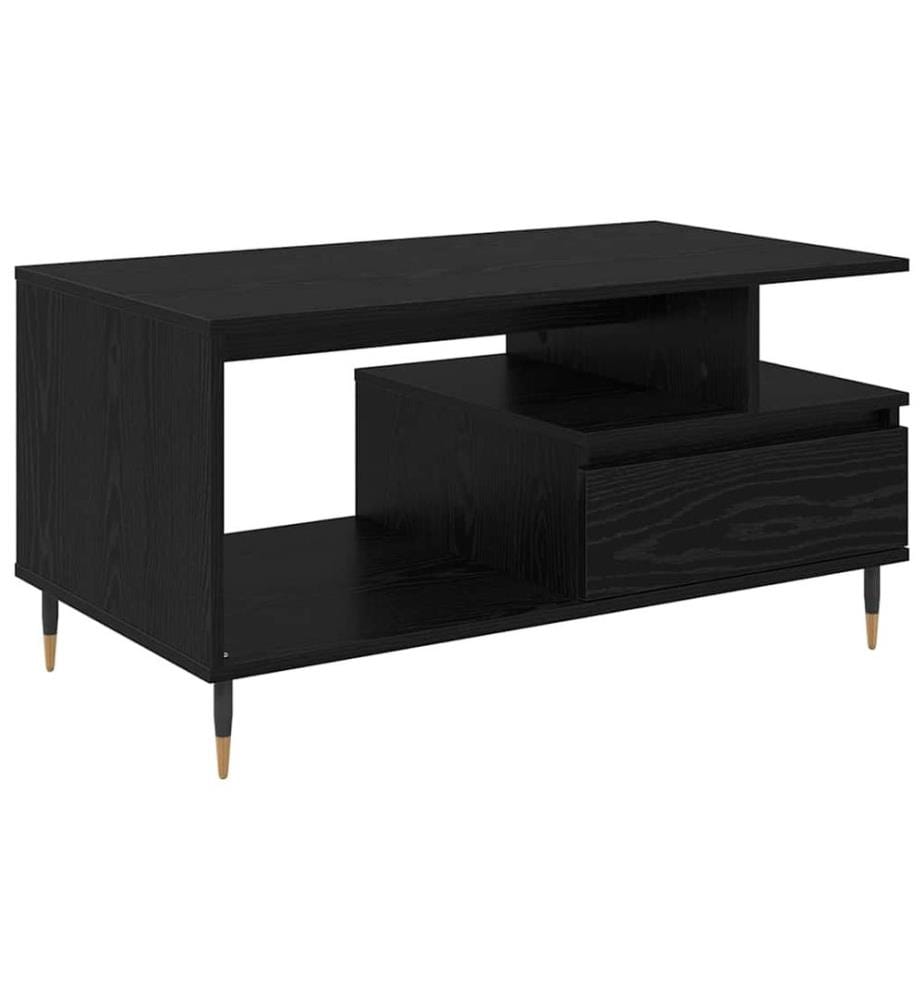 Couchtisch Schwarz Eichen-Optik 90 x 49 x 45 cm Holzwerkstoff