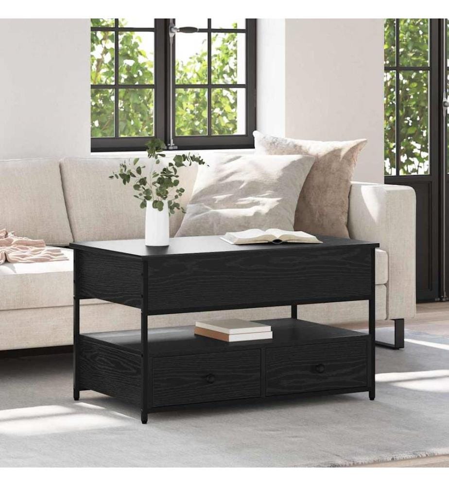 Couchtisch Schwarz Eichen-Optik 85 x 50 x 50 cm Holzwerkstoff