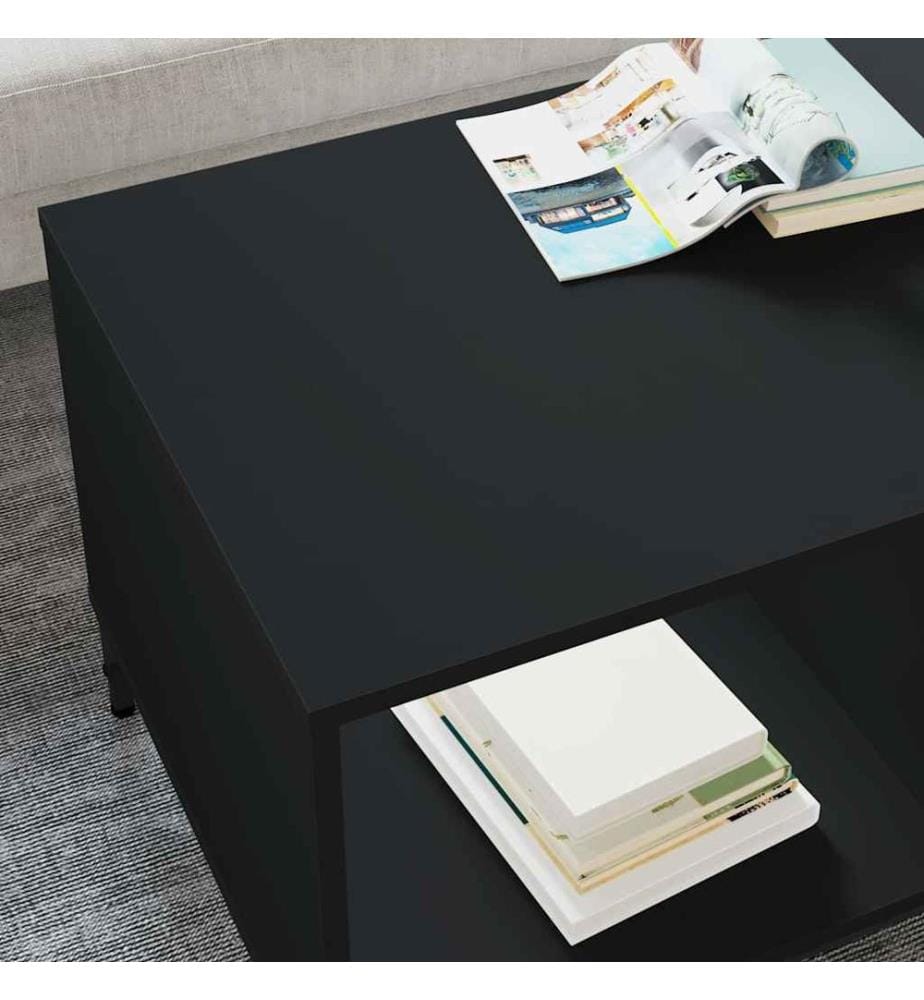 Couchtisch Schwarz Eichen-Optik 90 x 49 x 46 cm Holzwerkstoff