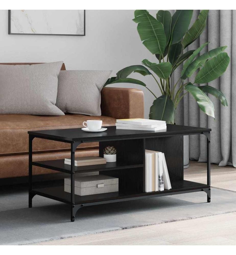 Couchtisch Schwarz Eichen-Optik 100 x 50 x 45 cm Holzwerkstoff