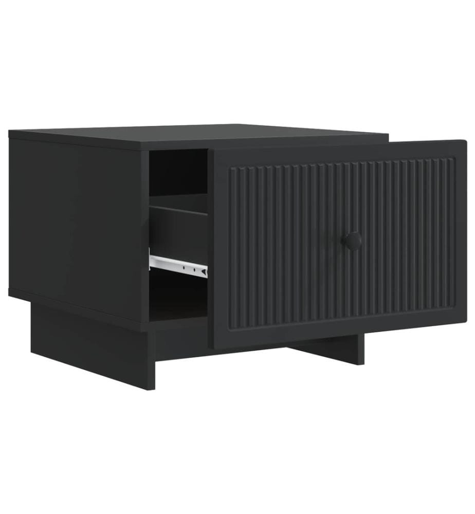 Table basse avec tiroir Noir 49 x 50 x 40 cm Bois d'ingénierie