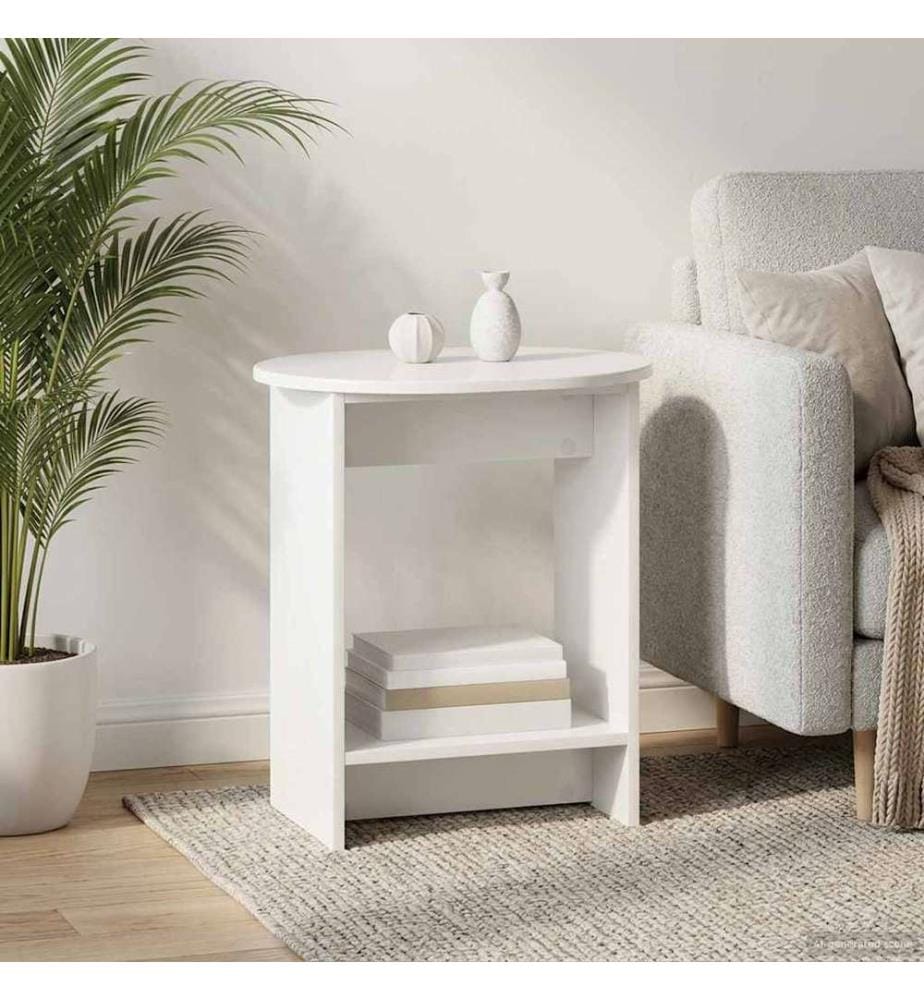 Beistelltisch Hochglanz Weiss 50 x 39,5 x 55 cm Holzwerkstoff