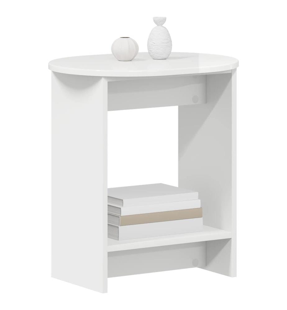 Beistelltisch Hochglanz Weiss 50 x 39,5 x 55 cm Holzwerkstoff