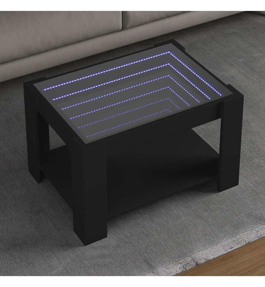 LED-Couchtisch Schwarz 73x53x45 cm Holzwerkstoff