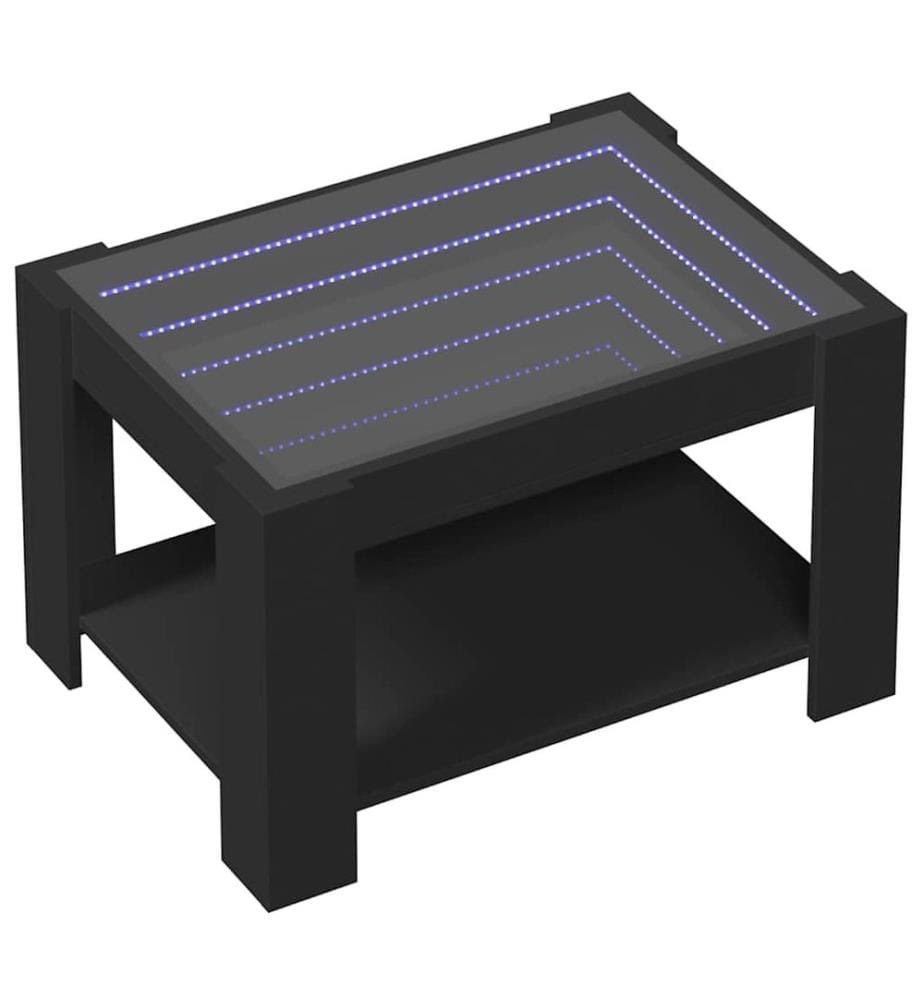 LED-Couchtisch Schwarz 73x53x45 cm Holzwerkstoff
