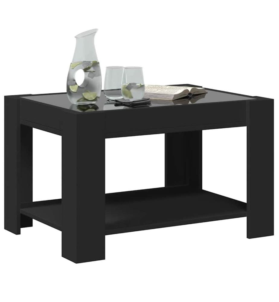 LED-Couchtisch Schwarz 73x53x45 cm Holzwerkstoff
