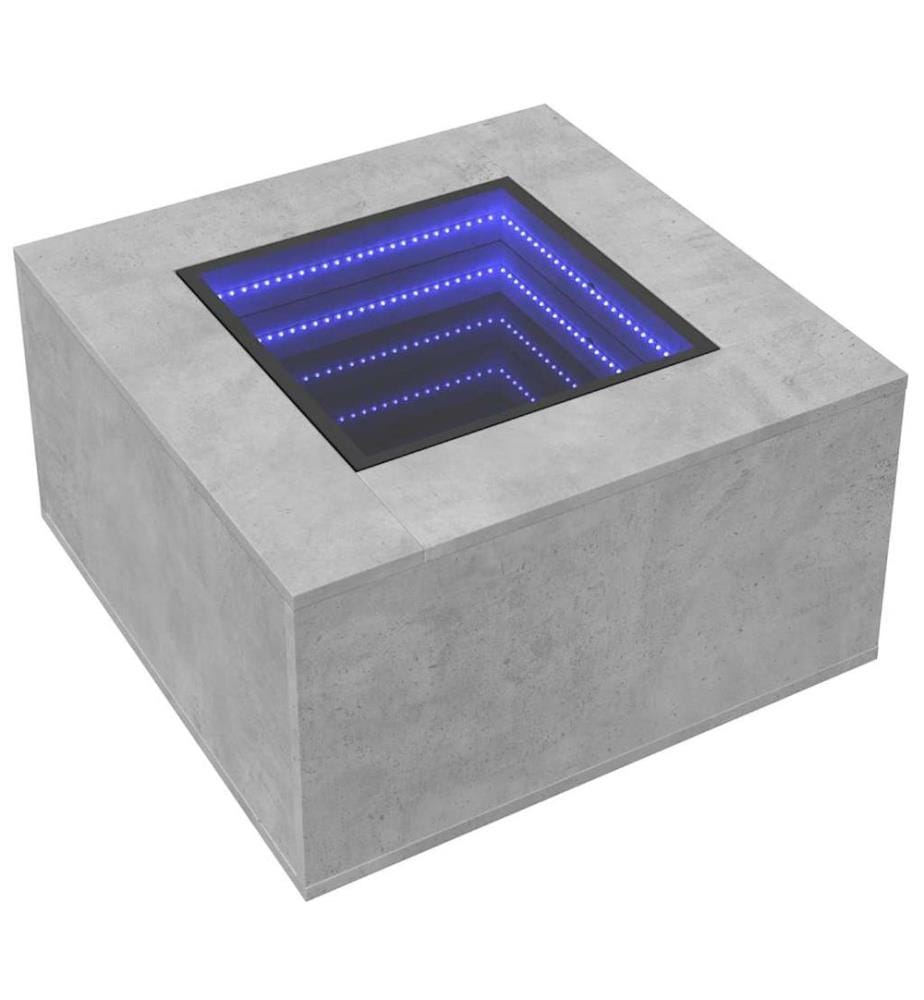LED-Couchtisch Betongrau 60x60x40 cm Holzwerkstoff
