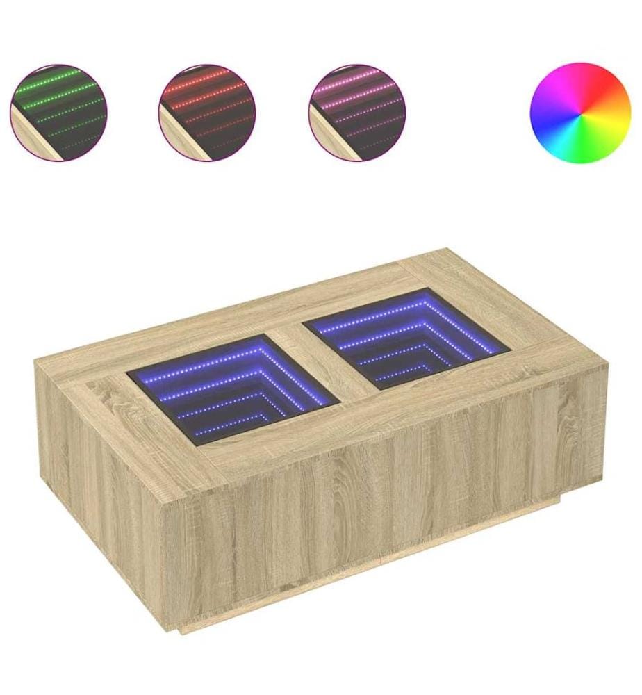 Couchtisch mit Infinity-LED Sonoma-Eiche 116x69x40 cm