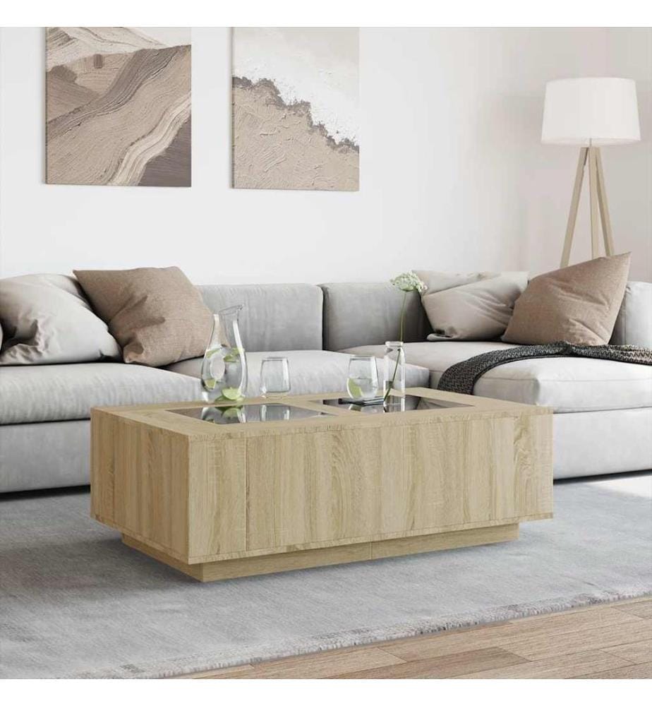 Couchtisch mit Infinity-LED Sonoma-Eiche 116x69x40 cm