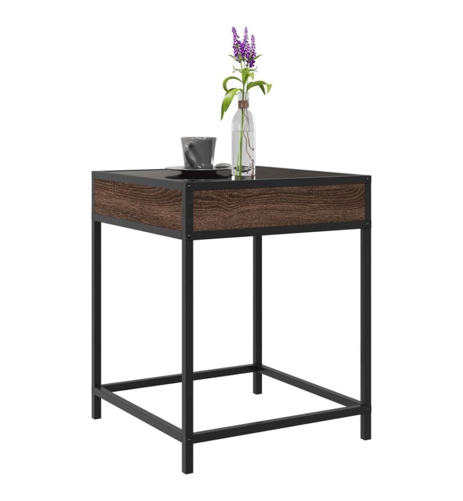 Table basse avec LED Infinity chêne marron 40x40x51 cm
