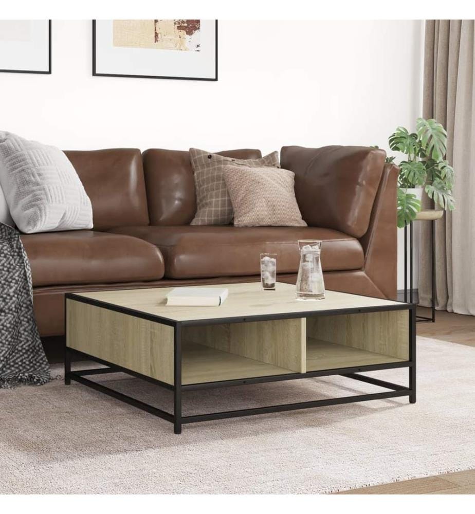 Couchtisch Sonoma-Eiche 80x80x30 cm Holzwerkstoff und Metall