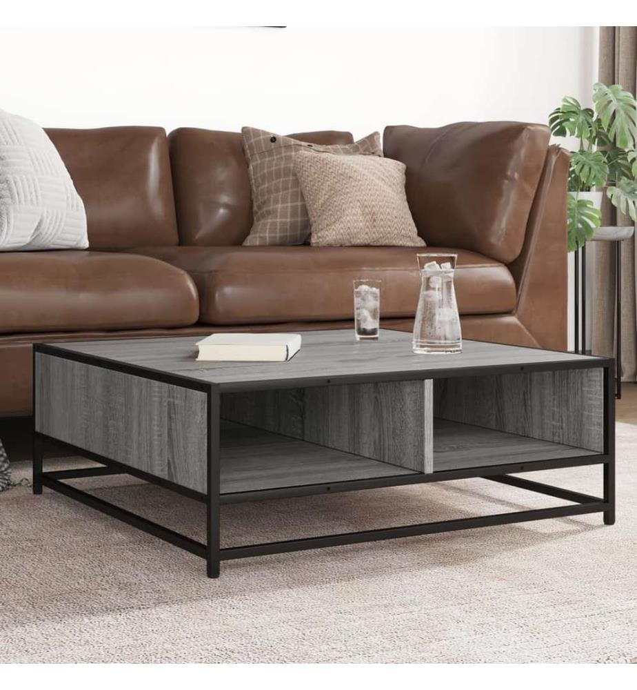 Couchtisch Grau Sonoma 80x80x30 cm Holzwerkstoff und Metall