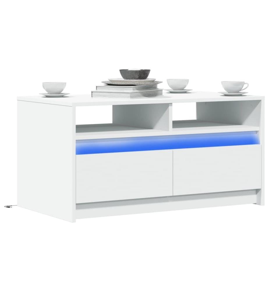 LED-Couchtisch Weiss Holzwerkstoff