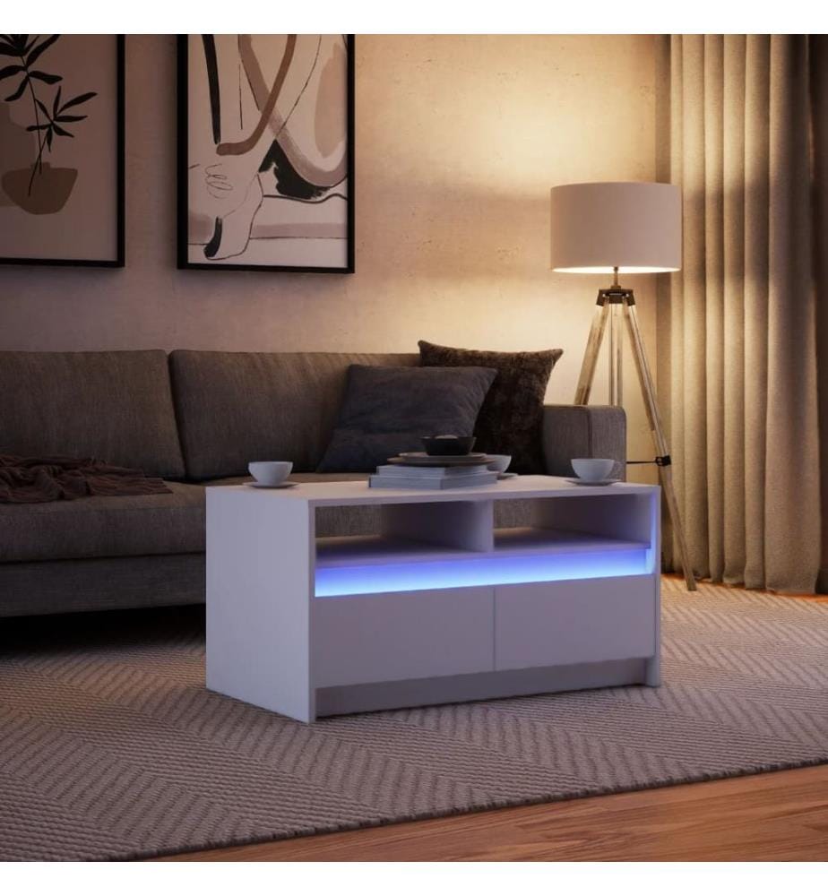 LED-Couchtisch Weiss Holzwerkstoff