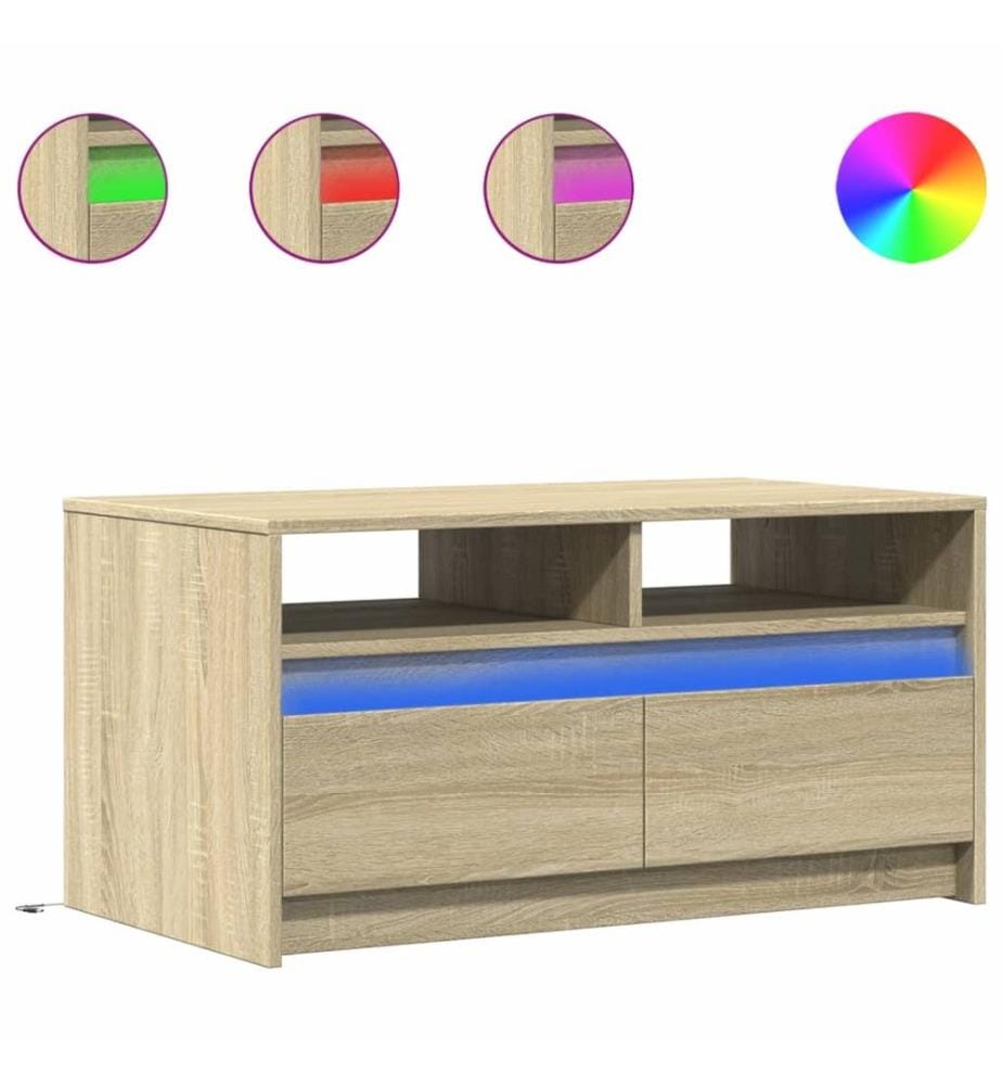 LED-Couchtisch Sonoma-Eiche Holzwerkstoff
