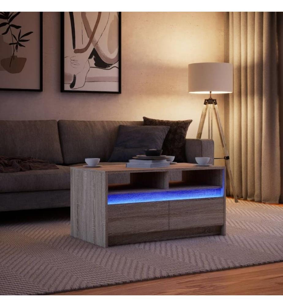 LED-Couchtisch Sonoma-Eiche Holzwerkstoff