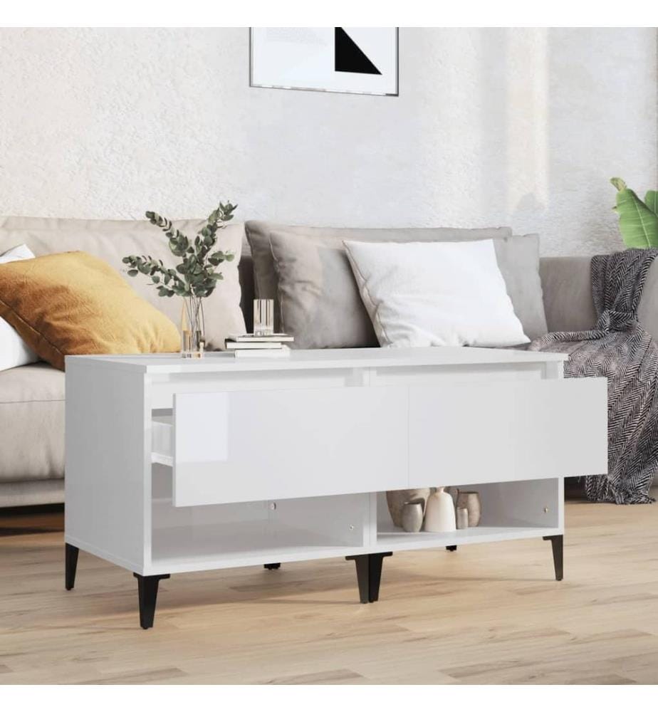 Beistelltische 2 Stk. Hochglanz-Weiss 50x46x50 cm Holzwerkstoff